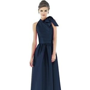 Black High Neck Bridesmaid Dress